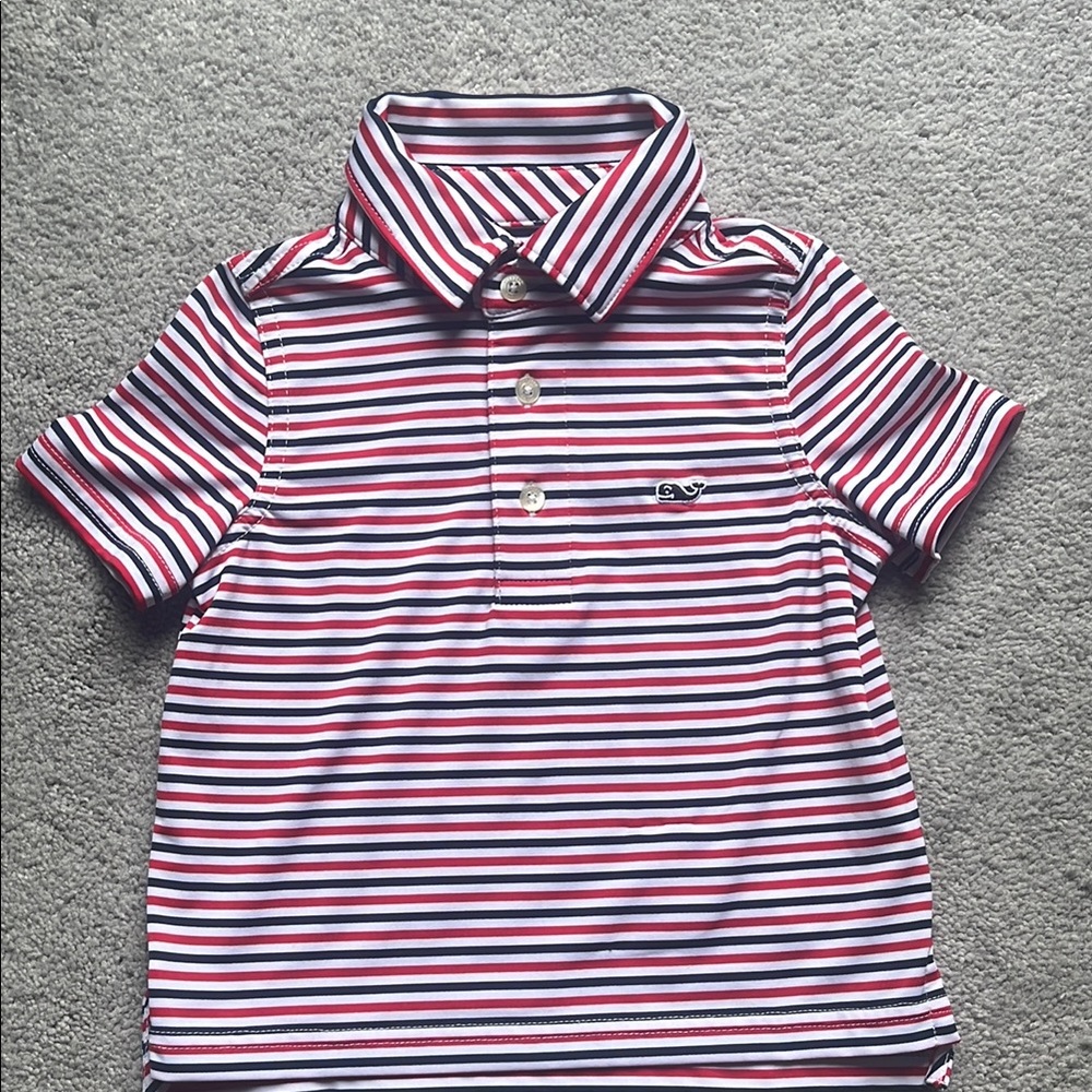 Vineyard Vines Striped Polo Shirt - Red, White, Blue